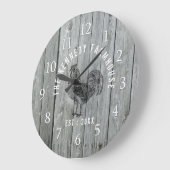 グレーウッドファミリーネームファームハウスルスター ラージ壁時計 (傾斜)