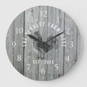 グレーウッドファミリーネームファームハウスルスター ラージ壁時計 (正面)