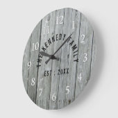グレーウッドファームハウスファミリー名 ラージ壁時計 (傾斜)