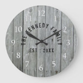 グレーウッドファームハウスファミリー名 ラージ壁時計 (正面)