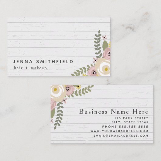 グレーウッドフローラファッション美しい 名刺 (正面/裏面)