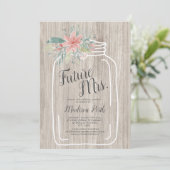 グレーウッドフローラメイソンjarスクリプトブライダルシャワー 招待状 (スタンド正面)