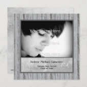 グレーウッドルックフォトカグランジード招待状 招待状 (正面/裏面)