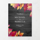 グレーウッド秋紅葉オールインワン結婚ズ 三つ折り招待状 (カバー)