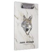 グレーウルフと大理石のテクスチャ クリップボード (右)