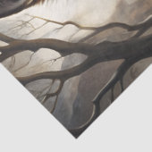 グレーウルフのダークファンタジー森林野生生物アート 薄葉紙 (詳細)