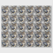 グレーウルフの威厳 ラッピングペーパー (フラット)