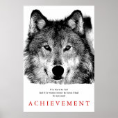 グレーウルフやる気を起こさせるユニーククリエイティブ ポスター (正面)