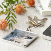 グレーウルフアイズワイルドライフアート鍵チェーン キーホルダー (側面)