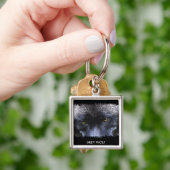 グレーウルフアイズワイルドライフアート鍵-リングや輪 キーホルダー (手)