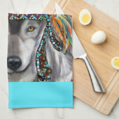 グレーウルフアート キッチンタオル (四つ折り)