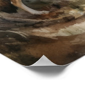 グレーウルフウッドランドアニマルアートプリントポスター ポスター (角)