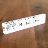 グレーウルフエレガントインクスケッチ デスクネームプレート (側面)