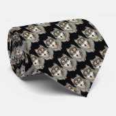 グレーウルフオオカミ水彩動物パターンデザイン ネクタイ (ロール)