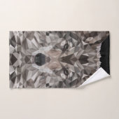 グレーウルフジオメトリックポートレートコンパクト鏡 バスタオルセット (ハンドタオル)