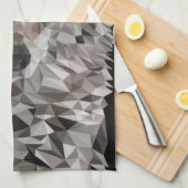 グレーウルフジオメトリックポートレート キッチンタオル (四つ折り)