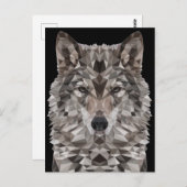 グレーウルフジオメトリックポートレート ポストカード (正面/裏面)