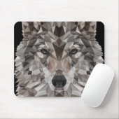 グレーウルフジオメトリックポートレート マウスパッド (マウス)