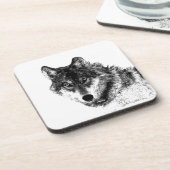 グレーウルフスケッチアートワーク コースター (左側)