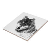 グレーウルフスケッチアートワーク タイル (側面)