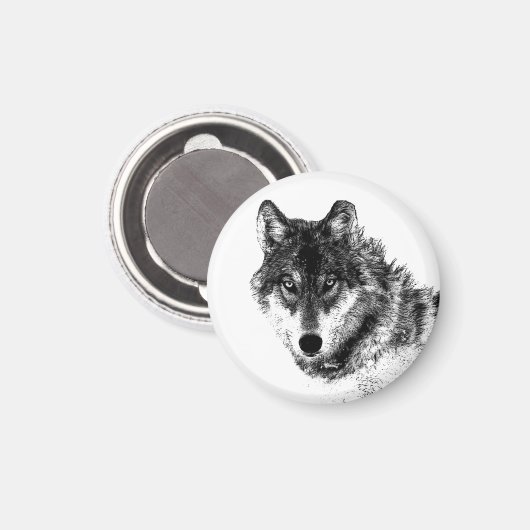 グレーウルフスケッチアートワーク マグネット (正面/裏面)