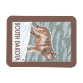 グレーウルフスタンディングサウスダコタ マグネット (横)