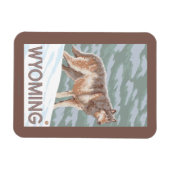 グレーウルフスタンディングワイオミング マグネット (横)