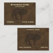 グレーウルフツールレザールック名刺 名刺 (正面/裏面)