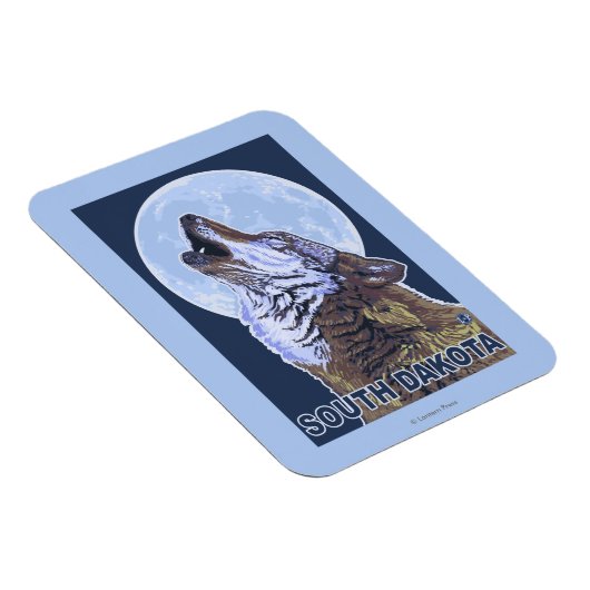 グレーウルフハウリングサウスダコタ マグネット (右側)