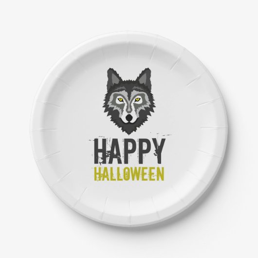 グレーウルフハッピーハローウィン ペーパープレート (正面)
