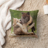 グレーウルフパップレスリング クッション (ブランケット)