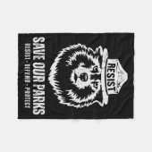 グレーウルフベアレジス保護ト国家公園女性 フリースブランケット (正面(横))