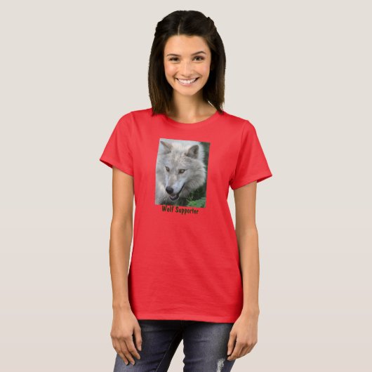 グレーウルフポートレートワイルドライフTシャツ Tシャツ (正面フル)