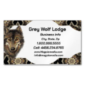グレーウルフロッジアニマルワイルドライフアート名刺 マグネット名刺 (正面)
