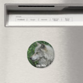 グレーウルフワイルドライフフォトマグネット マグネット (インサイチュ (食洗機))