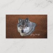 グレーウルフワイルドライフレザーエフェクト名刺 名刺 (裏面)