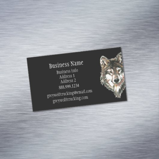 グレーウルフワイルドライフ自然カスタム動物ビジネスC マグネット名刺 (インサイチュ)
