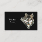 グレーウルフワイルドライフ自然カスタム動物 名刺 (裏面)