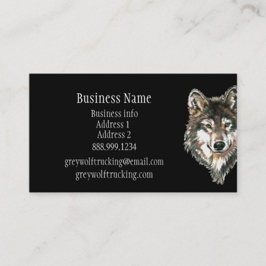 グレーウルフワイルドライフ自然カスタム動物 名刺 (正面)