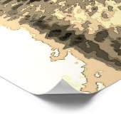 グレーウルフヴィンテージセピア ポスター (角)