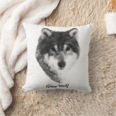 グレーウルフ素晴らし クッション (ブランケット)