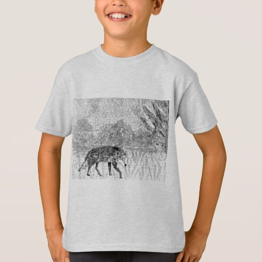 グレーウルフ野生動物 Tシャツ (正面)