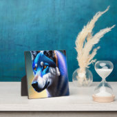 グレーウルフ顔ポートレートアート フォトプラーク (インサイチュ)