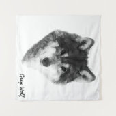 グレーウルフ魅力的 タペストリー (正面(横))