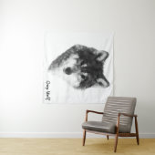 グレーウルフ魅力的 タペストリー (インサイチュ(横))