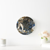 グレーウルフ&ストーニクリークのフォトクロック ラウンド壁時計 (ホーム)