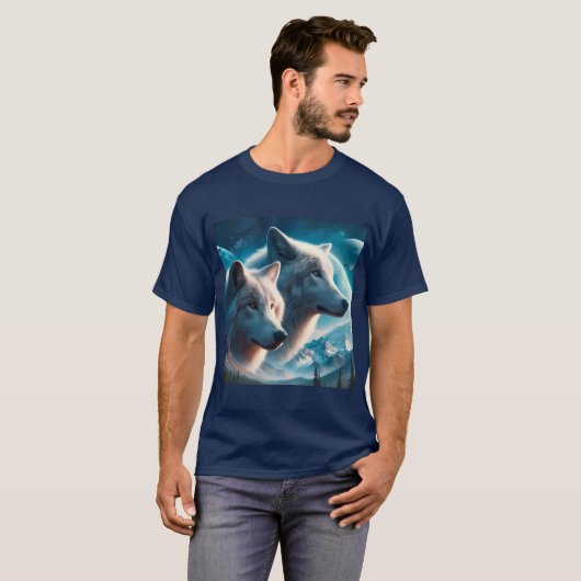 グレーウルフ ブルーのメンズ Tシャツ (正面フル)
