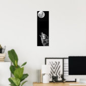 グレーウルフ&ムーンパノラマポスタープリント ポスター (ホームオフィス)