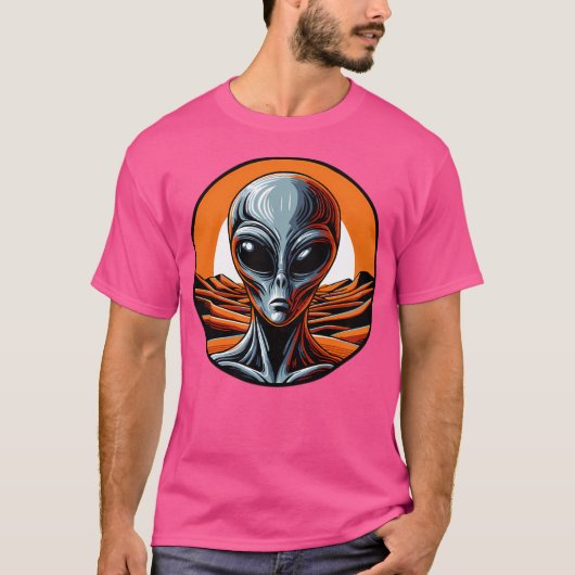 グレーエイリアンオン火星 Tシャツ (正面)
