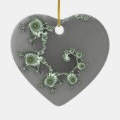 グレーエイリアンクリスマスフラクタル セラミックオーナメント (裏面)